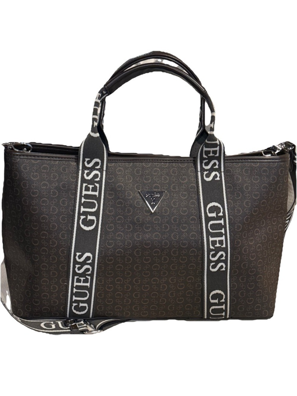 GUESS Elwood Satchel Tote Large Faux Leather Carryall